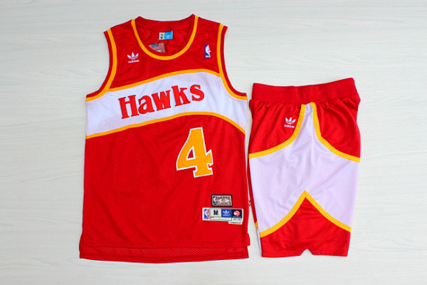 Hawks 4 Spud Webb Red Hardwood Classics Jersey(With Shorts) Hawks 4 Spud Webb Red Hardwood Classics Jersey(With Shorts)