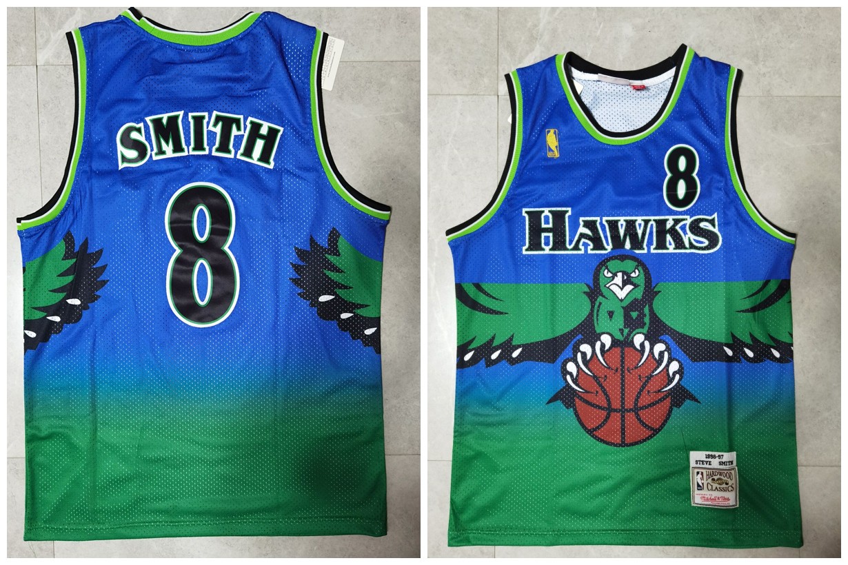 Hawks 8 Steve Smith Green 1996-97 Hardwood Classics Jersey Hawks 8 Steve Smith Green 1996-97 Hardwood Classics Jersey