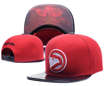 Hawks Team Logo Red Mitchell & Ness Adjustable Hat LH
