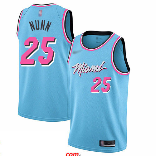 Heat #25 Kendrick Nunn Blue Basketball Swingman City Edition 2019 20 Jersey