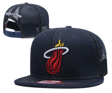 Heat Team Logo Black Mitchell & Ness Adjustable Hat YS