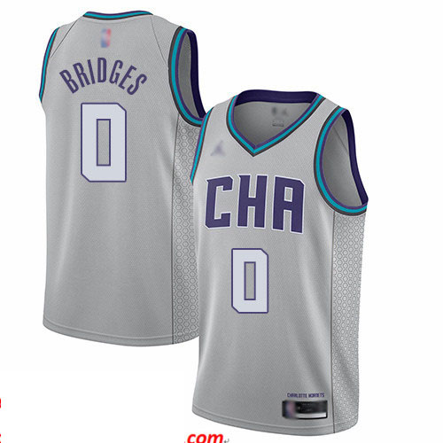Hornets #0 Miles Bridges Gray Basketball Jordan Swingman City Edition 2019 20 Jersey