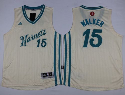 Hornets #15 Kemba Walker Cream 2015-2016 Christmas Day Stitched Youth NBA Jersey Hornets #15 Kemba Walker Cream 2015-2016 Christmas Day Stitched Youth NBA Jersey