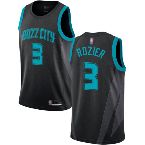 Hornets #3 Terry Rozier Black Basketball Jordan Swingman City Edition 2018 19 Jersey