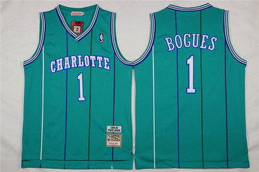 Hornets 1 Muggsy Bogues Green Hardwood Classics Jersey
