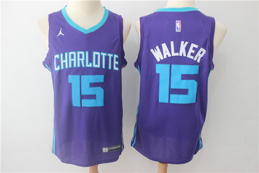 Hornets 15 Kemba Walker Purple Nike Swingman Jersey