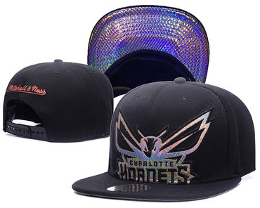 Hornets Team Logo Black Reflective Adjustable Hat GS