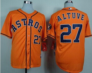 Houston Astros #27 Jose Altuve Orange Cool Base Stitched Baseball Jersey