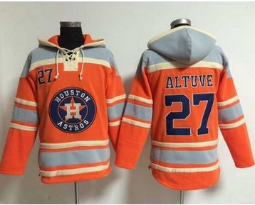 Houston Astros #27 Jose Altuve Orange Sawyer Hooded Sweatshirt MLB Hoodie Houston Astros #27 Jose Altuve Orange Sawyer Hooded Sweatshirt MLB Hoodie