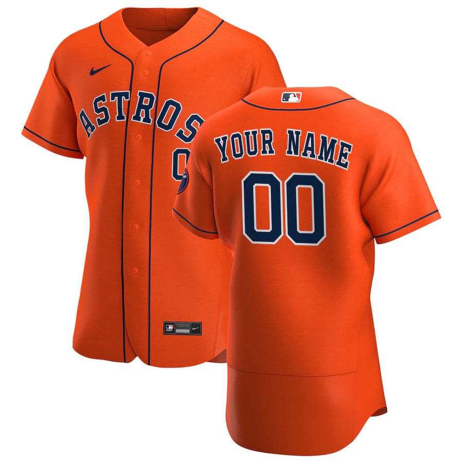 Houston Astros Custom Men's Nike Orange Alternate 2020 Authentic Team MLB Jersey Houston Astros Custom Men's Nike Orange Alternate 2020 Authentic Team MLB Jersey
