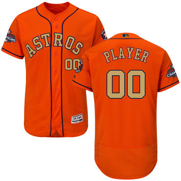 Houston Astros Orange 2018 Gold Program Men's Customized Flexbase Jersey Houston Astros Orange 2018 Gold Program Men's Customized Flexbase Jersey