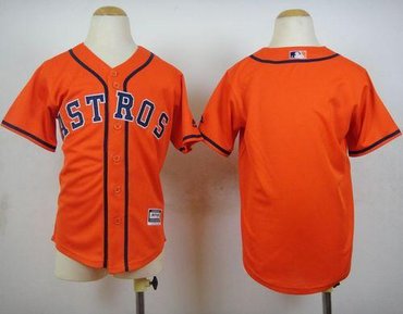 Houston Astros Youth Blank Orange Cool Base Stitched Baseball Jersey