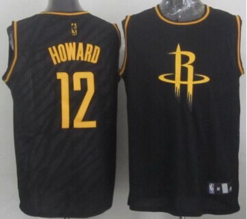 Houston Rockets #12 Dwight Howard Black Precious Metals Fashion Stitched NBA Jersey