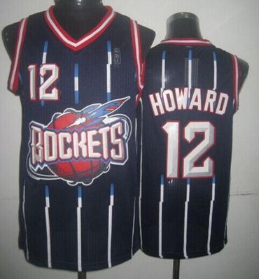 Houston Rockets #12 Dwight Howard Navy Hardwood Classic Fashion NBA Jersey