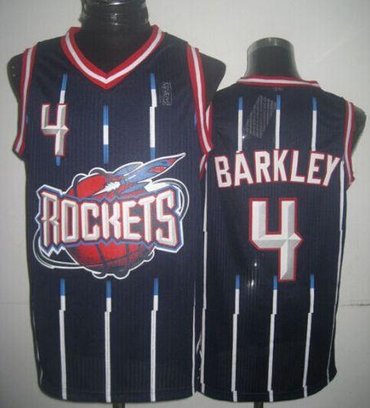 Houston Rockets #4 Charles Barkley Navy Hardwood Classic Fashion NBA Jersey
