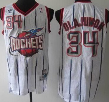 Houston Rockets 34 Hakeem Olajuwon White Soul Swingman NBA Jerseys