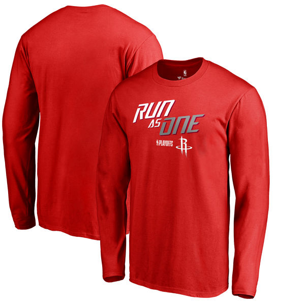 Houston Rockets Fanatics Branded 2018 NBA Playoffs Slogan Long Sleeve T-Shirt Red Houston Rockets Fanatics Branded 2018 NBA Playoffs Slogan Long Sleeve T-Shirt Red