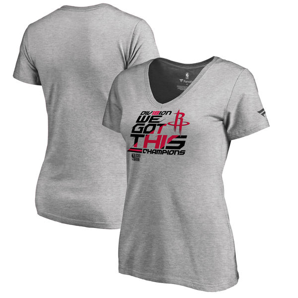 Houston Rockets Fanatics Branded Women's 2018 NBA Southwest Division Champions Locker Room V Neck T-Shirt Heather Gray Houston Rockets Fanatics Branded Women's 2018 NBA Southwest Division Champions Locker Room V Neck T-Shirt Heather Gray