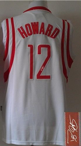 Houston Rockets Revolution 30 Autographed #12 Dwight Howard White Stitched NBA Jersey