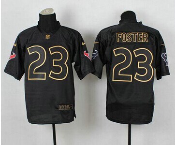 Houston Texans #23 Arian Foster Black Gold No. Fashion NFL Elite Jersey