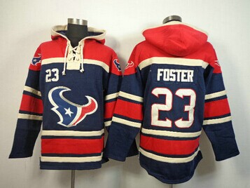Houston Texans #23 Arian Foster Red-Blue Sawyer Hooded Sweatshirt Stitched Jersey Houston Texans #23 Arian Foster Red-Blue Sawyer Hooded Sweatshirt Stitched Jersey