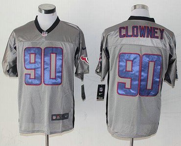 Houston Texans #90 Jadeveon Clowney Grey Shadow NFL Elite Jersey