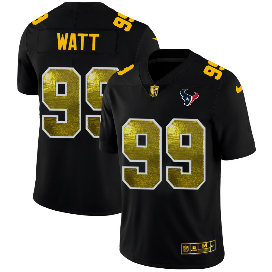 Houston Texans #99 J.J. Watt Men's Black Nike Golden Sequin Vapor Limited NFL Jersey Houston Texans #99 J.J. Watt Men's Black Nike Golden Sequin Vapor Limited NFL Jersey