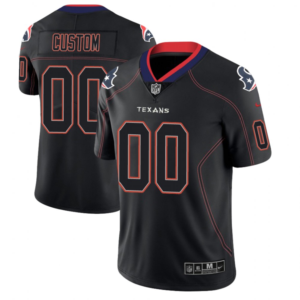 Houston Texans Custom 2018 Lights Out Color Rush Limited Black Jersey