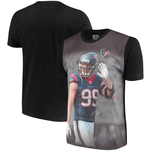 Houston Texans J.J. Watt NFL Pro Line By Fanatics Branded NFL Player Sublimated Graphic T Shirt Black Houston Texans J.J. Watt NFL Pro Line By Fanatics Branded NFL Player Sublimated Graphic T Shirt Black