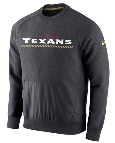 Houston Texans Nike Championship Drive Gold Collection Hybrid Fleece Performance Sweatshirt Charcoal Houston Texans Nike Championship Drive Gold Collection Hybrid Fleece Performance Sweatshirt Charcoal