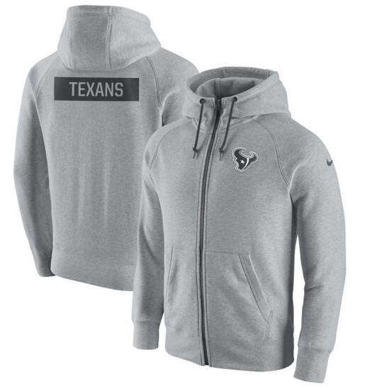 Houston Texans Nike Gridiron Gray 2.0 Full Zip Hoodie Ash Houston Texans Nike Gridiron Gray 2.0 Full Zip Hoodie Ash