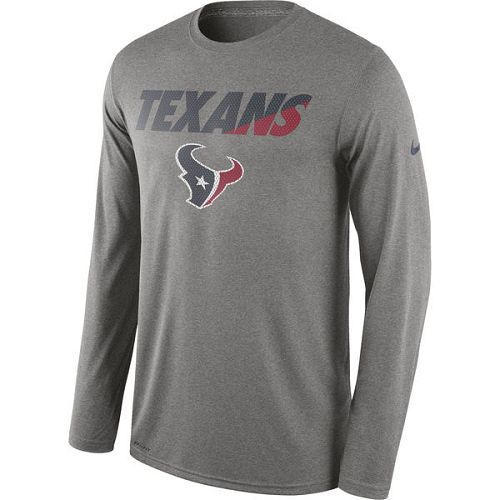 Houston Texans Nike Heather Gray Legend Staff Practice Long Sleeves Performance T-Shirt Houston Texans Nike Heather Gray Legend Staff Practice Long Sleeves Performance T-Shirt