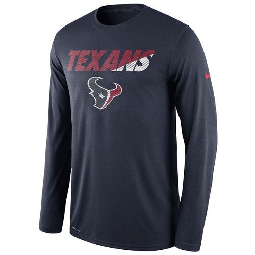 Houston Texans Nike Navy Legend Staff Practice Long Sleeves Performance T-Shirt Houston Texans Nike Navy Legend Staff Practice Long Sleeves Performance T-Shirt