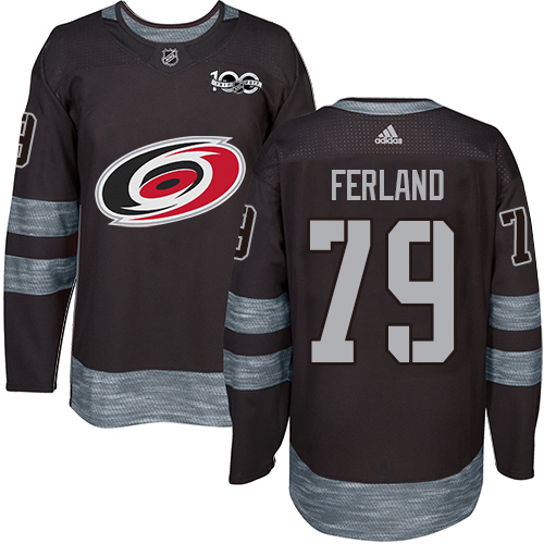 Hurricanes #79 Michael Ferland Black 1917-2017 100th Anniversary Stitched Hockey Jersey Hurricanes #79 Michael Ferland Black 1917-2017 100th Anniversary Stitched Hockey Jersey