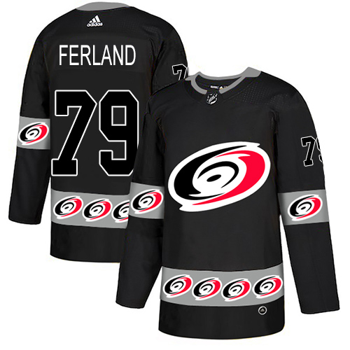 Hurricanes #79 Michael Ferland Black Authentic Team Logo Fashion Stitched Hockey Jersey Hurricanes #79 Michael Ferland Black Authentic Team Logo Fashion Stitched Hockey Jersey