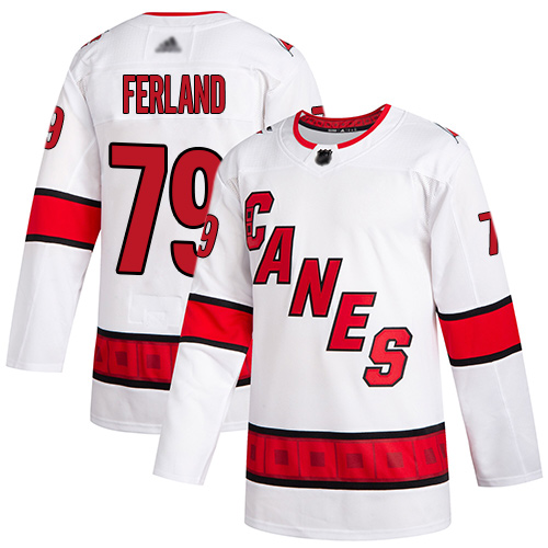 Hurricanes #79 Michael Ferland White Road Authentic Stitched Hockey Jersey Hurricanes #79 Michael Ferland White Road Authentic Stitched Hockey Jersey