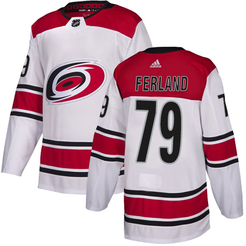 Hurricanes #79 Michael Ferland White Road Authentic Stitched Hockey Jersey Hurricanes #79 Michael Ferland White Road Authentic Stitched Hockey Jersey