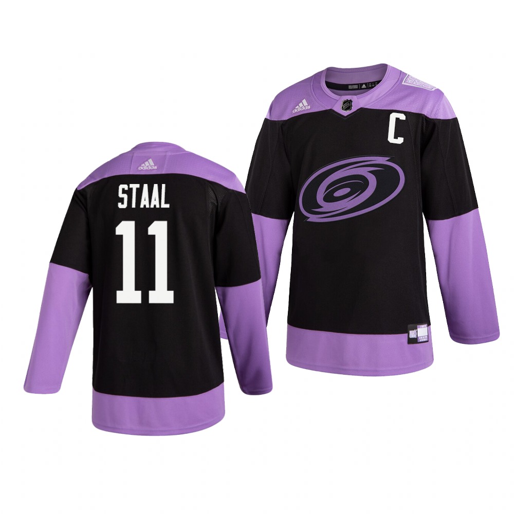 Hurricanes 11 Jordan Staal Black Purple Hockey Fights Cancer Adidas Jersey Hurricanes 11 Jordan Staal Black Purple Hockey Fights Cancer Adidas Jersey