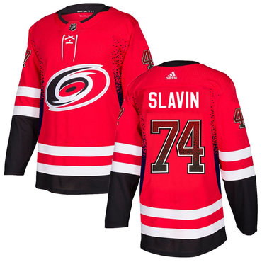 Hurricanes 74 Jaccob Slavin Red Drift Fashion Adidas Jersey