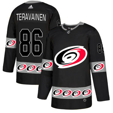 Hurricanes 86 Teuvo Teravainen Black Team Logos Fashion Adidas Jersey
