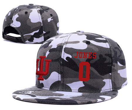 Indiana Hoosiers 0 Curtis Jones Gray Camo College Basketball Adjustable Hat