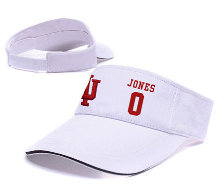 Indiana Hoosiers 0 Curtis Jones White College Basketball Adjustable Visor