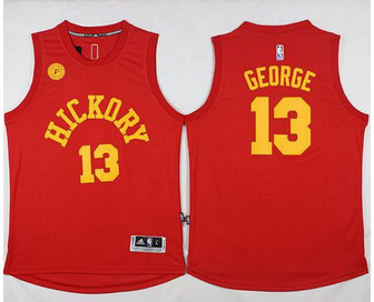 Indiana Pacers #13 Paul George Red Hickory Stitched NBA Jersey