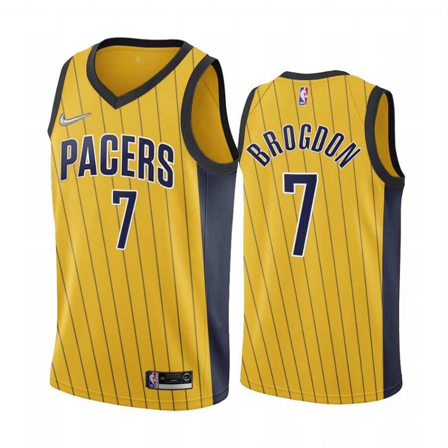 Indiana Pacers #7 Malcolm Brogdon Gold NBA Swingman 2020-21 Earned Edition Jersey Indiana Pacers #7 Malcolm Brogdon Gold NBA Swingman 2020-21 Earned Edition Jersey