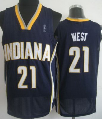 Indiana Pacers 21 David West Navy Blue Revolution 30 NBA Jerseys