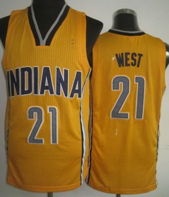 Indiana Pacers 21 David West Yellow Revolution 30 NBA Jerseys