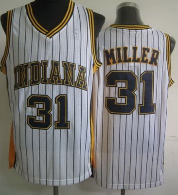 Indiana Pacers 31 Reggie Miller White Hardwood Classics Revolution 30 NBA Jerseys