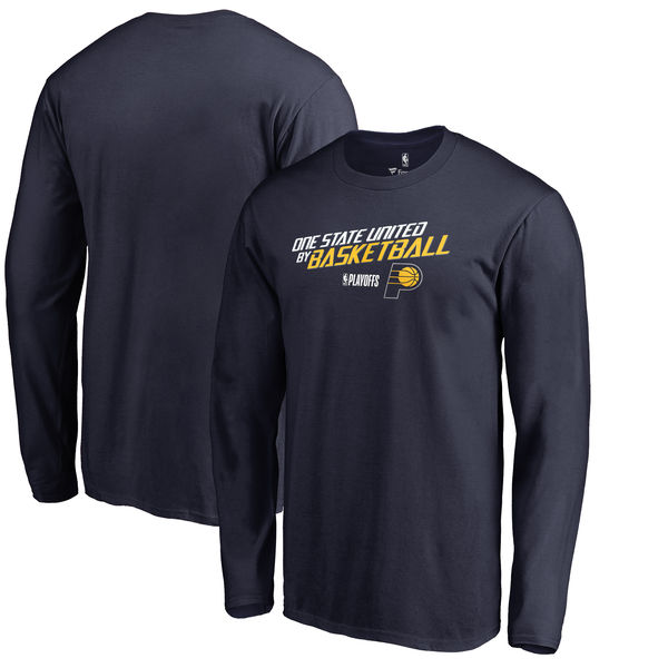 Indiana Pacers Fanatics Branded 2018 NBA Playoffs Slogan Long Sleeve T-Shirt Navy Indiana Pacers Fanatics Branded 2018 NBA Playoffs Slogan Long Sleeve T-Shirt Navy