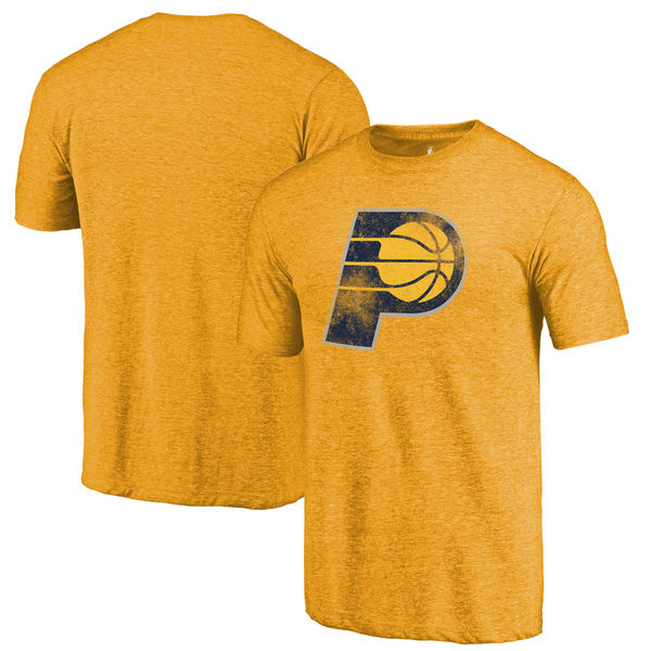 Indiana Pacers Fanatics Branded Gold Distressed Logo Tri-Blend T-Shirt Indiana Pacers Fanatics Branded Gold Distressed Logo Tri-Blend T-Shirt
