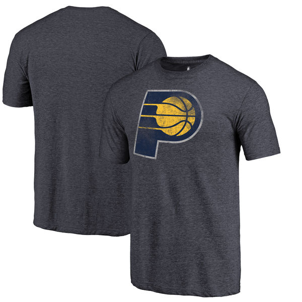 Indiana Pacers Fanatics Branded Heather Navy Distressed Team Logo Tri-Blend T-Shirt Indiana Pacers Fanatics Branded Heather Navy Distressed Team Logo Tri-Blend T-Shirt